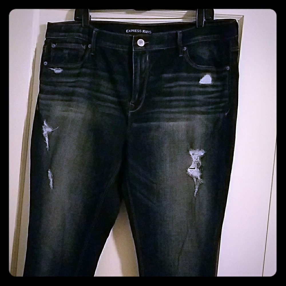 Express Distressed Mid Rise Legging 18L